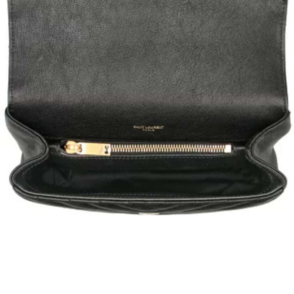 Saint Laurent Paris College Chevron Quilted Shoulder Bag Handbag Chain Strap - Picture 6 of 8